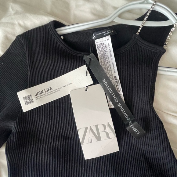 Zara Limitless One Sleeve Sparkly Top - Picture 4 of 4